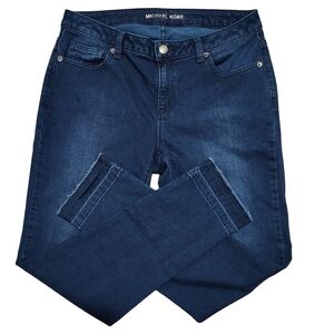 Michael Kors Izzy Skinny Dark Navy Raw Hem Jeans - 6